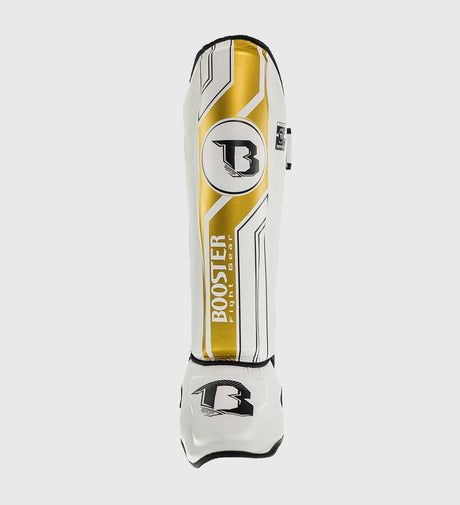 Caneleiras Booster Kickboks V9 – Branco/Ouro - Caneleiras