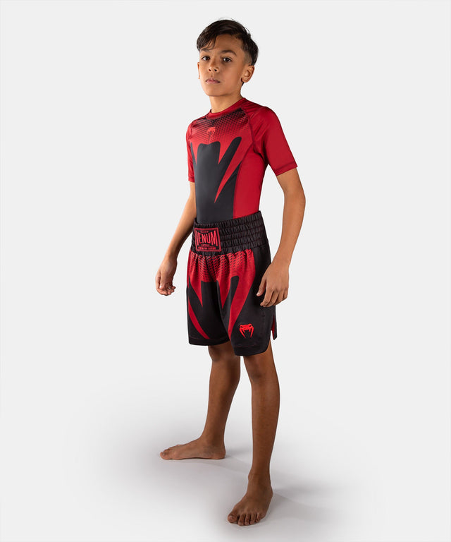 Pantalones de boxeo Venum Attack – Niños – Negro/Rojo