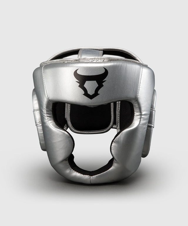 Ringhorns Charger Head guard Silver/Black – front view