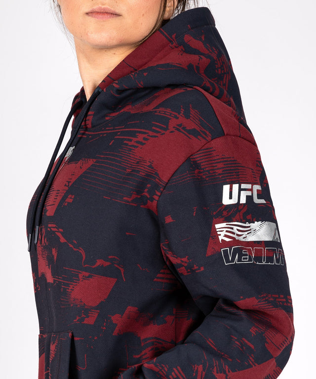 Felpa con cappuccio Venum UFC Zenith da donna – Blu navy/Bordeaux/Argento