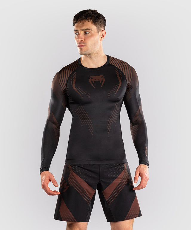 Venum Rashguard No-Gi 6.0 Långärmad – Svart/Brun