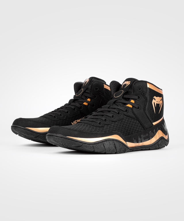 Venum Worstelschoenen Elite - Zwart/Brons