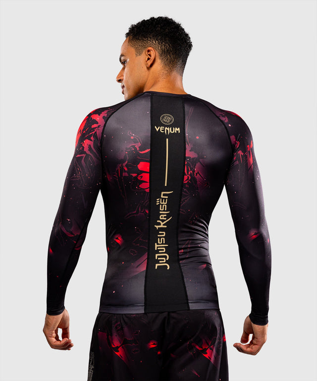 Rashguard Venum x Jujutsu Kaisen Itadori Maniche Lunghe – Nero/Rosso