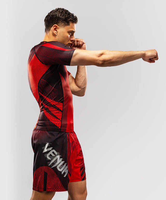 Rashguard Venum Galactic 3.0 Krótki Rękaw - Czerwony/Srebrny