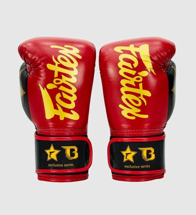 Mănuși de box Fairtex FXB V2 – Roșu/Negru/Auriu