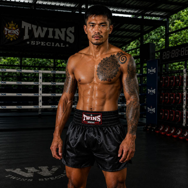 Pantaloncini Muay Thai Twins TTE – Nero