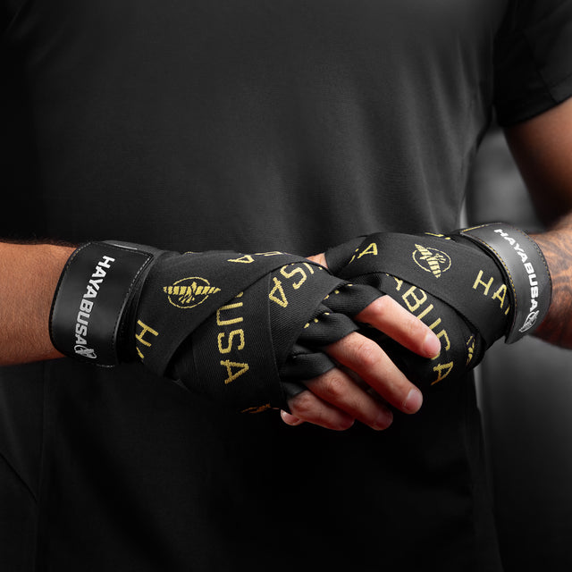 Bandes de boxe Hayabusa Bandages Deluxe – Noir/Or