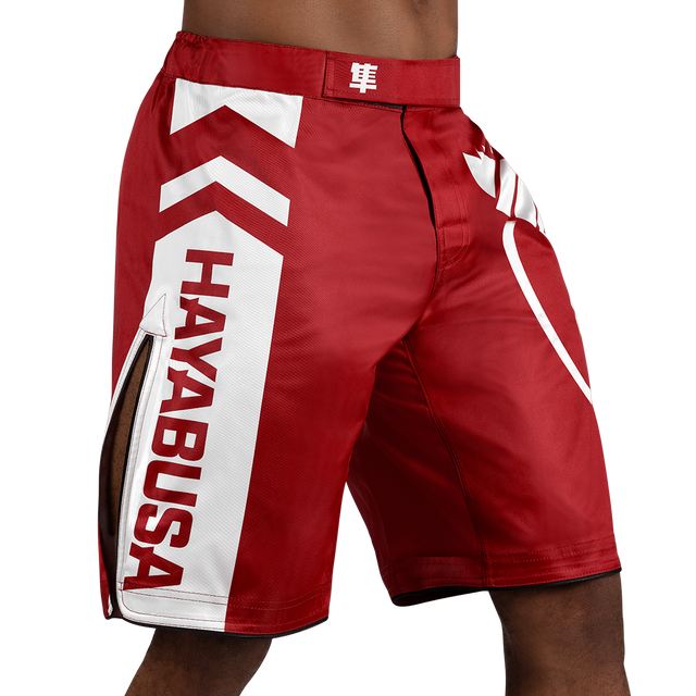 Hayabusa MMA-shorts Icon Lang – Röd/Vit