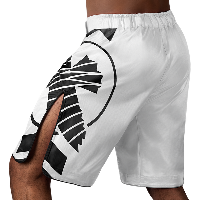 Pantaloni scurți MMA Hayabusa Icon Lang – Alb/Negru