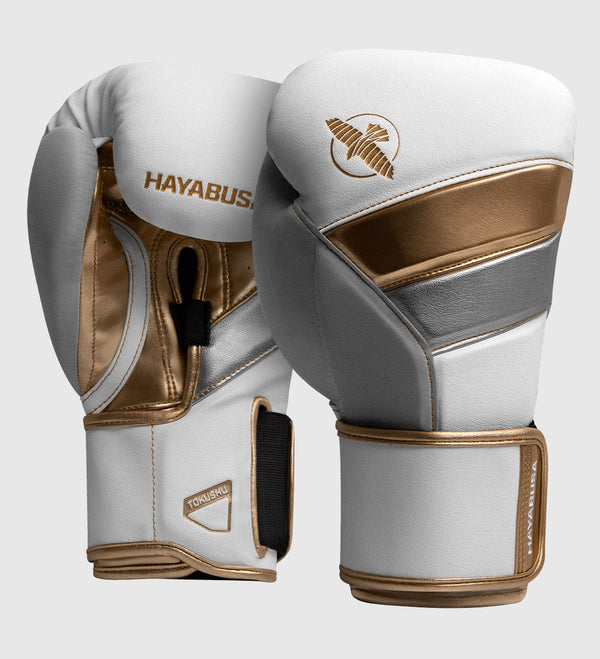 Luvas de boxe Hayabusa T3 – Branco/Ouro