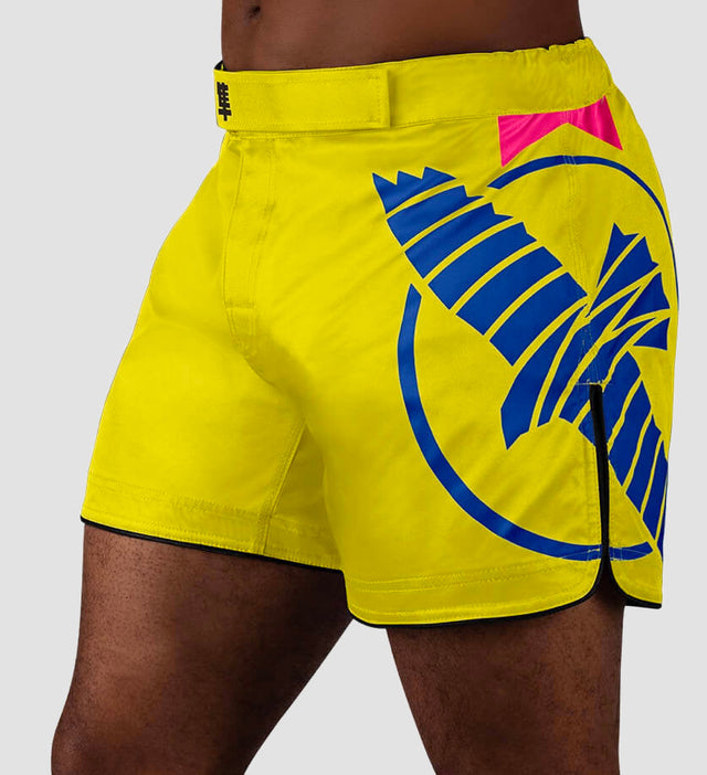 Pantalones de MMA Hayabusa Icon – Amarillo/Azul/Rosa