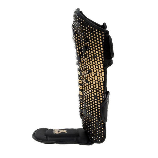 King Pro Boxing Schienbeinschoner Hexagon Kinder – Schwarz/Gold