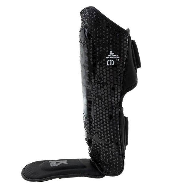 King Pro Boxing Skinnebensbeskyttere Hexagon Børn – Sort/Sort