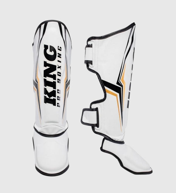 King Pro Boxing Shin Guards Thor – White/Black/Gold