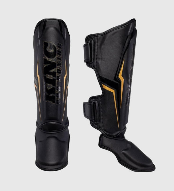 King Pro Boxing Shin guards Thor – Black/Gold