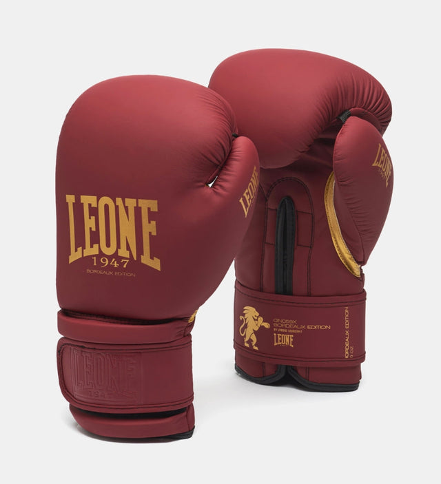 Guantoni da boxe Leone GN059X – Bordeaux/Oro