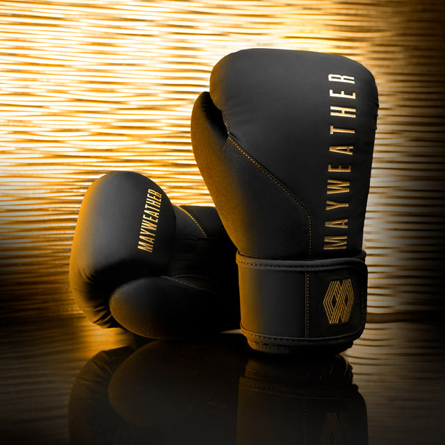 Mănuși de box Hayabusa x Mayweather Champ – Negru/Auriu