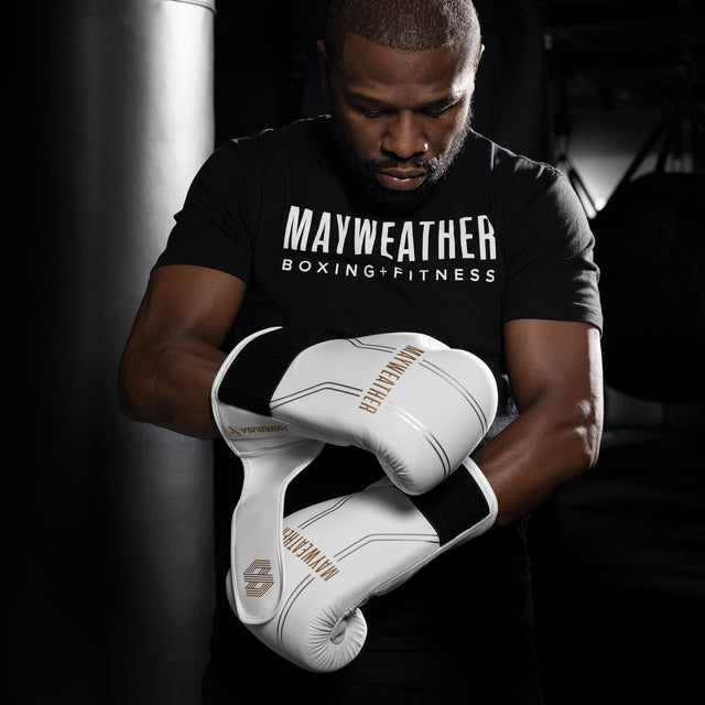 Hayabusa x Mayweather Boksehandsker Contender - Hvid/Guld