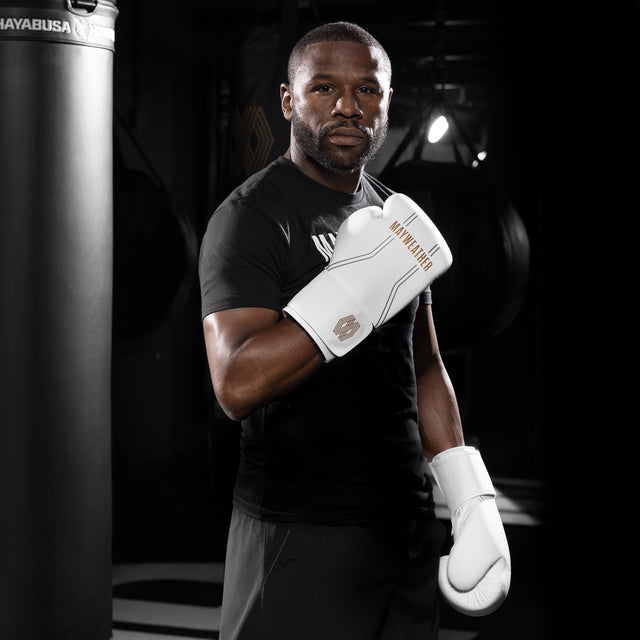 Hayabusa x Mayweather Boksehandsker Contender - Hvid/Guld
