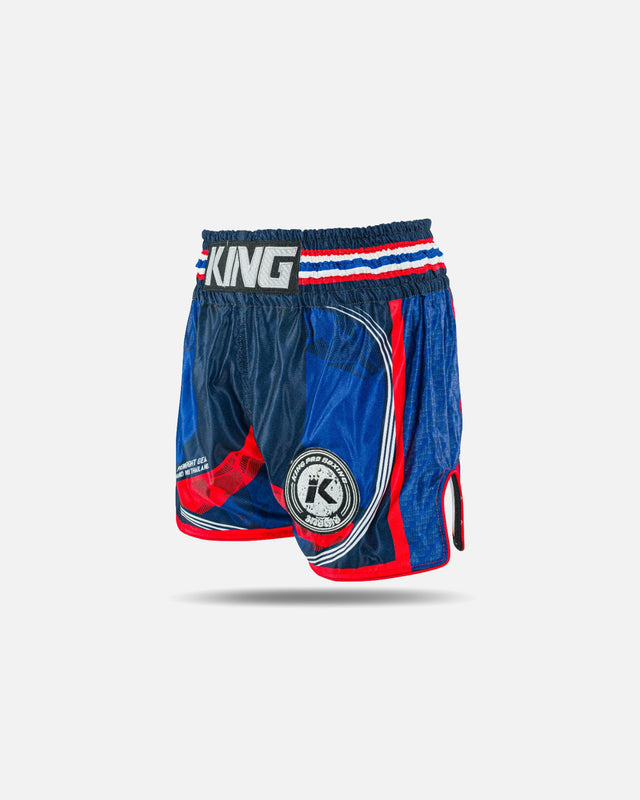 Shorts de Muay Thai King Pro Boxing Flag – Bleu