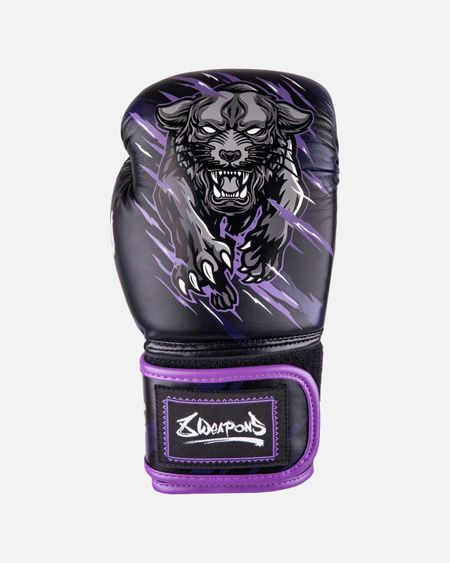 Guantes de boxeo 8 WEAPONS Beastial Panther Niños – Negro/Púrpura
