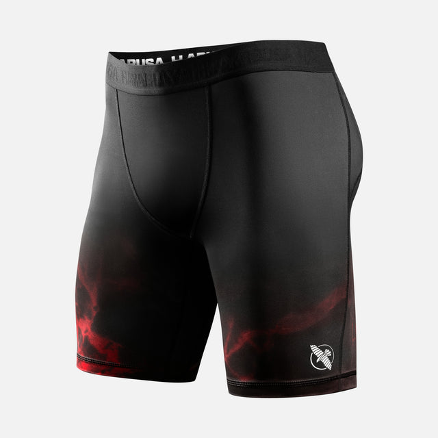 Hayabusa x UFC BJJ-Kompressionsshorts – Schwarz/Rot