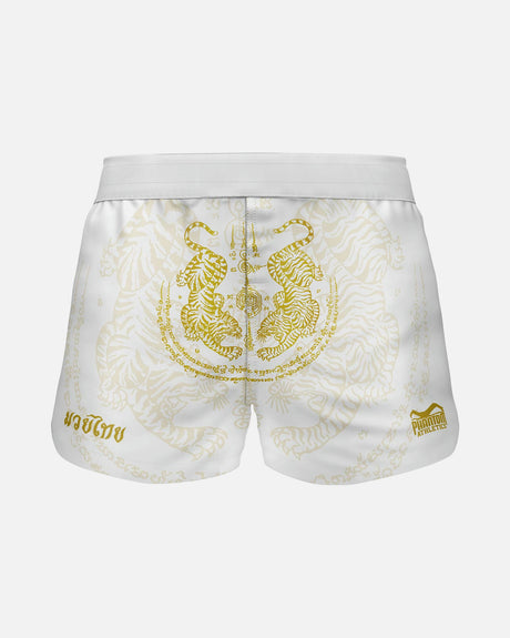 Shorts de Muay Thai Phantom Athletics Fusion – Blanc/Or