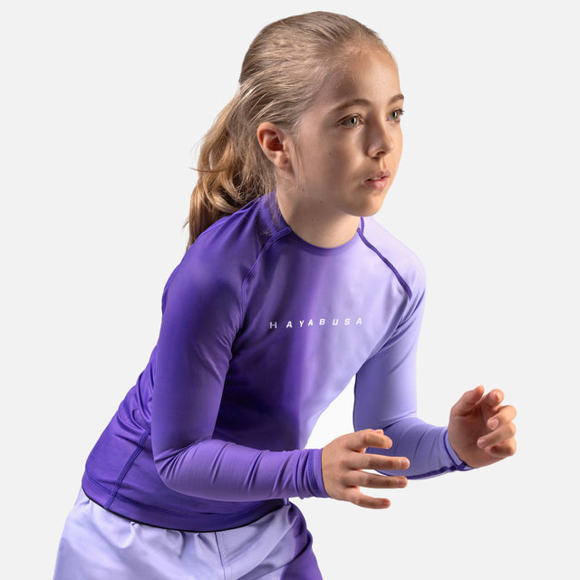 Rashguard Hayabusa Apex Nova Maniche Lunghe Bambini - Viola