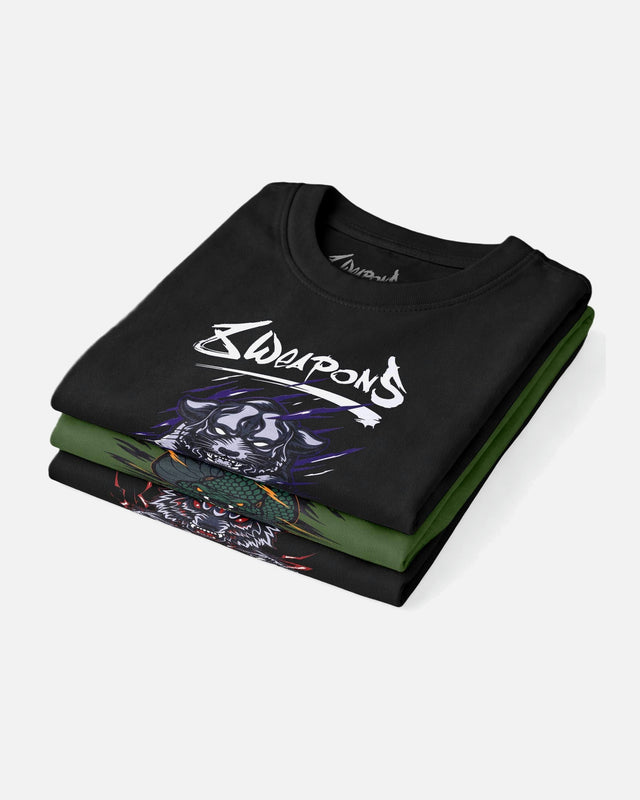 8 WEAPONS T-Shirt Beastial Panther - Sort/Lilla