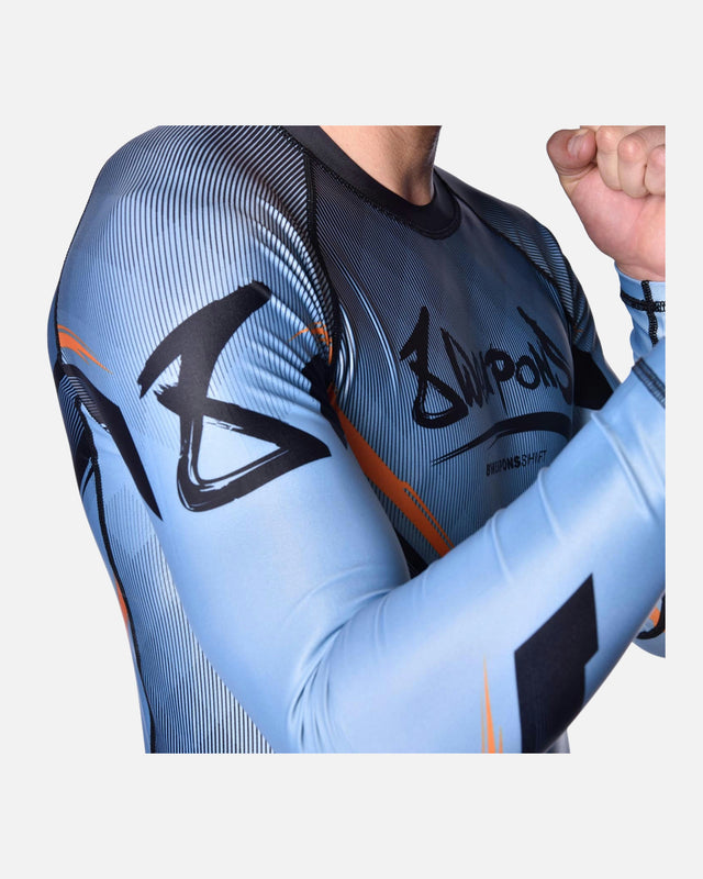 8 WEAPONS Rashguard Shift – Isblå/Orange