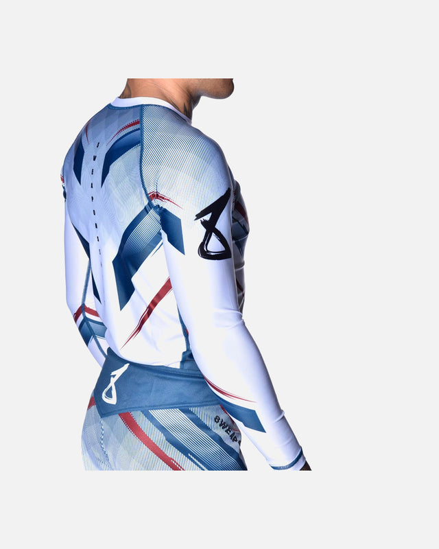 Rashguard 8 WEAPONS Shift – Bianco/Navy/Rosso