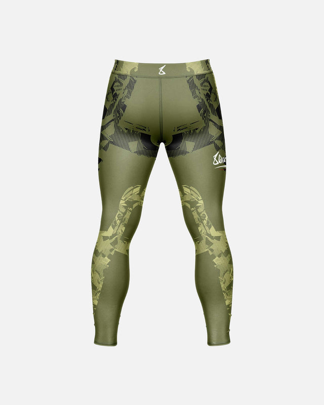 Pantaloni scurți de compresie 8 WEAPONS Hit 2.0 – Verde măsliniu/Negru