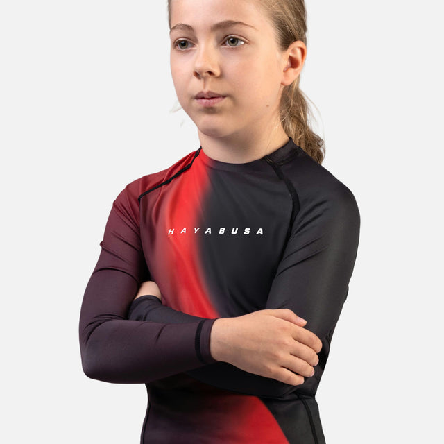 Rashguard Hayabusa Apex Nova Manches Longues Enfant - Rouge