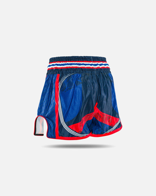 Shorts de Muay Thai King Pro Boxing Flag – Bleu