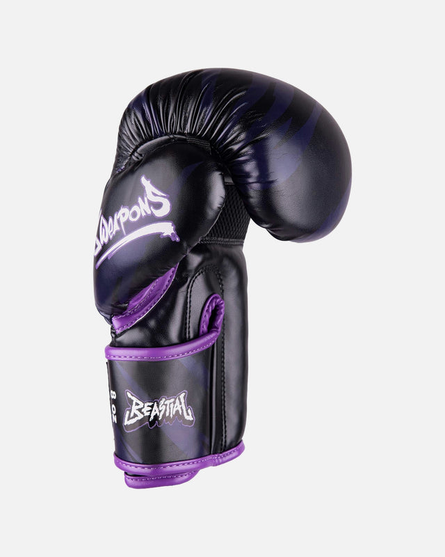 Guantes de boxeo 8 WEAPONS Beastial Panther Niños – Negro/Púrpura