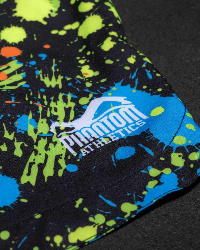 MMA trenky Phantom Athletics Fusion Splatter – Černé/Neon
