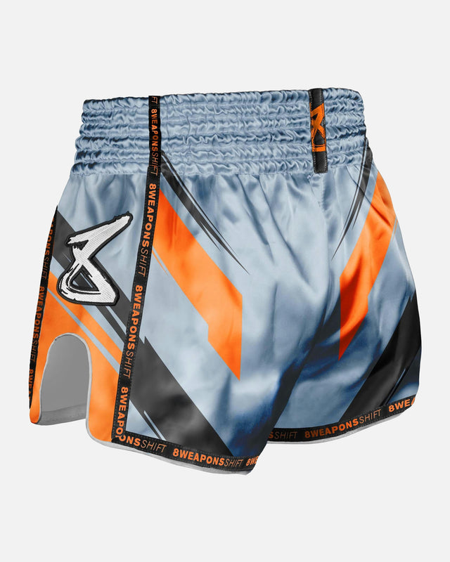 Muay Thai trenky 8 WEAPONS Shift – Ledově šedé/Oranžové