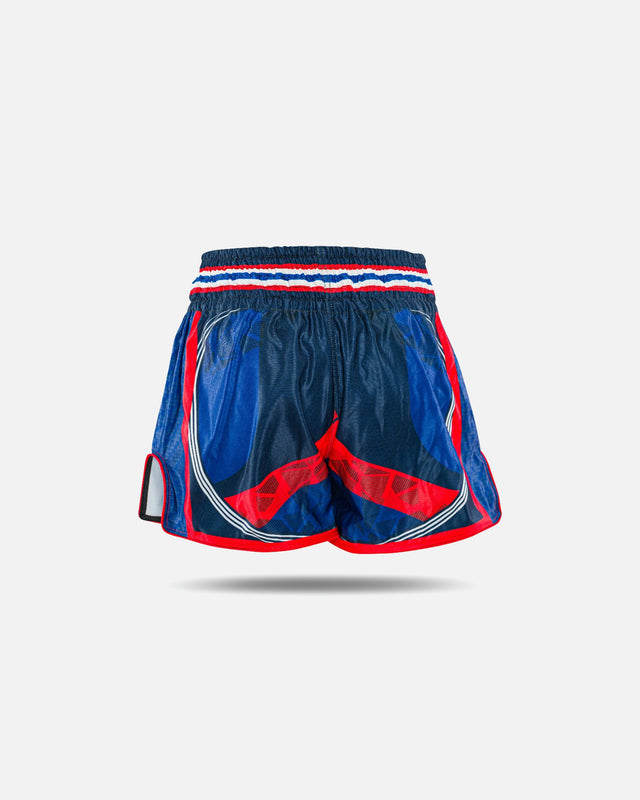 Shorts de Muay Thai King Pro Boxing Flag – Bleu