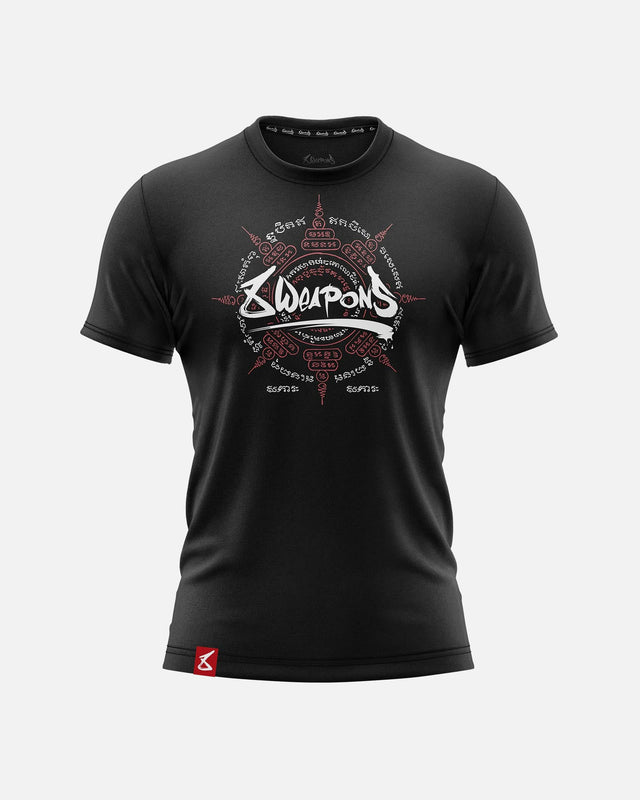 8 WEAPONS T-Shirt 8 Ways Yant 2.0 – Schwarz/Bordeaux