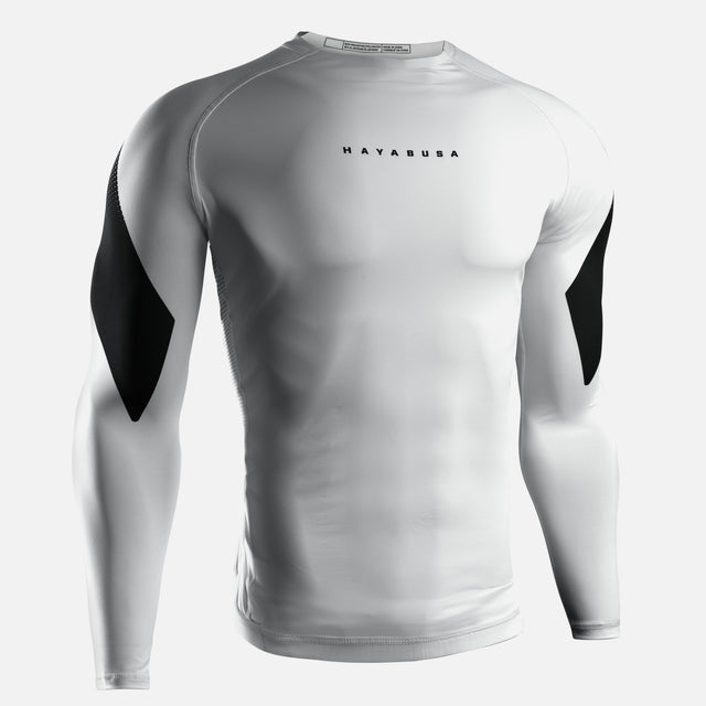 Rashguard Hayabusa Pro Ranked Manga Comprida – Branco
