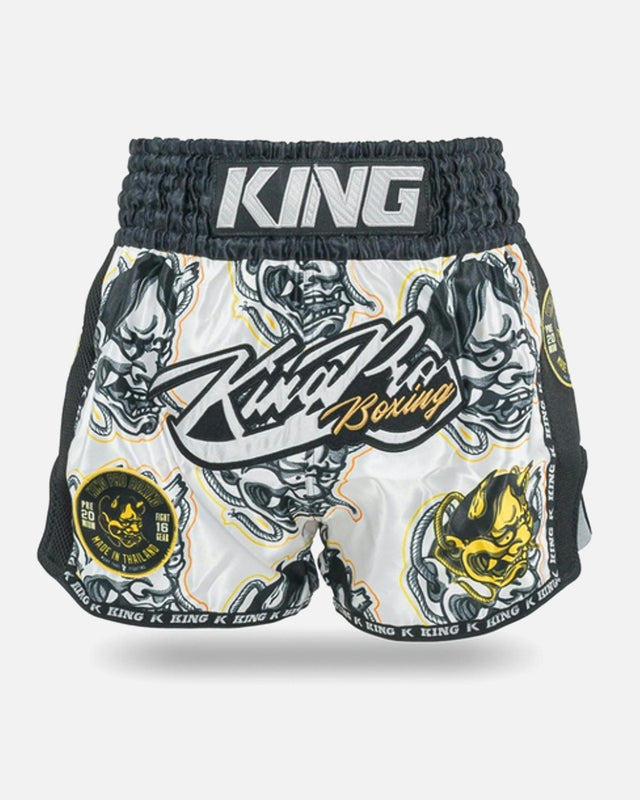 Shorts de Muay Thai King Pro Boxing Demon – Blanc