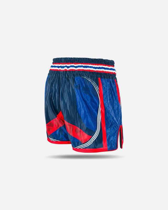 Shorts de Muay Thai King Pro Boxing Flag – Bleu