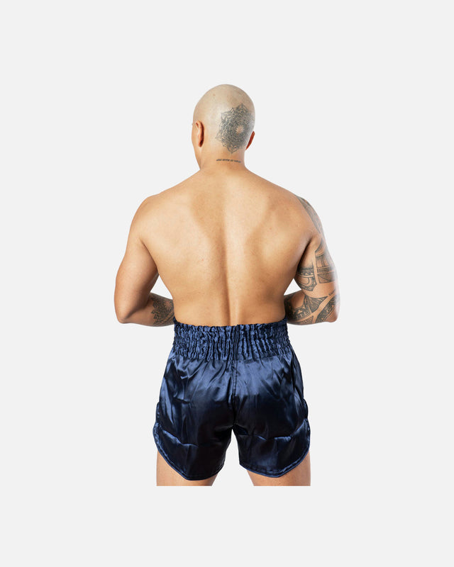 8 WEAPONS Muay Thai shorts Strike – Mørkeblå/Hvid