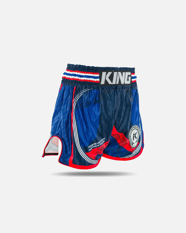 Shorts de Muay Thai King Pro Boxing Flag – Bleu