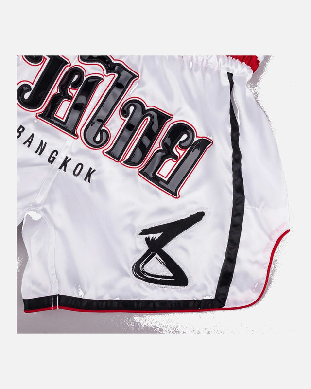 8 WEAPONS Muay Thai Shorts Bangkok – White/Black