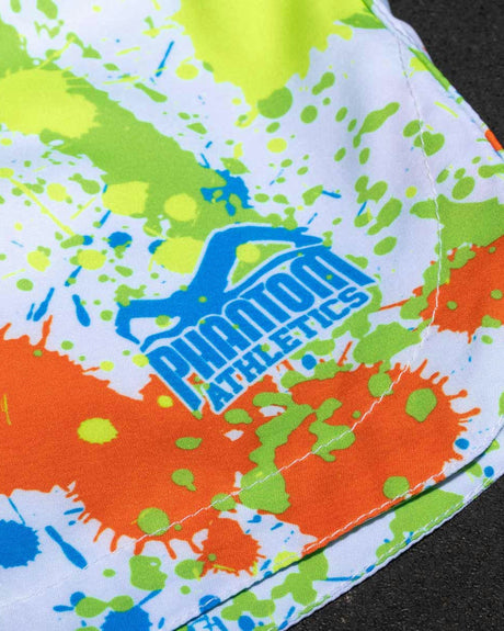 Calções de MMA Phantom Athletics Fusion Splatter – Branco/Neon