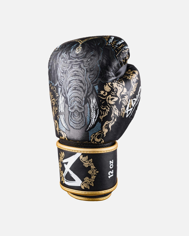 Mănuși de box 8 WEAPONS Three Elephants 2.0 – Negru/Auriu