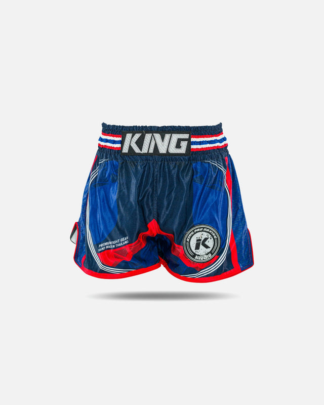 Shorts de Muay Thai King Pro Boxing Flag – Bleu