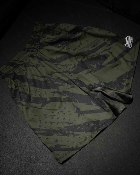 Pantaloni scurți MMA Phantom Athletics EVO Tiger Camo – Verde militar