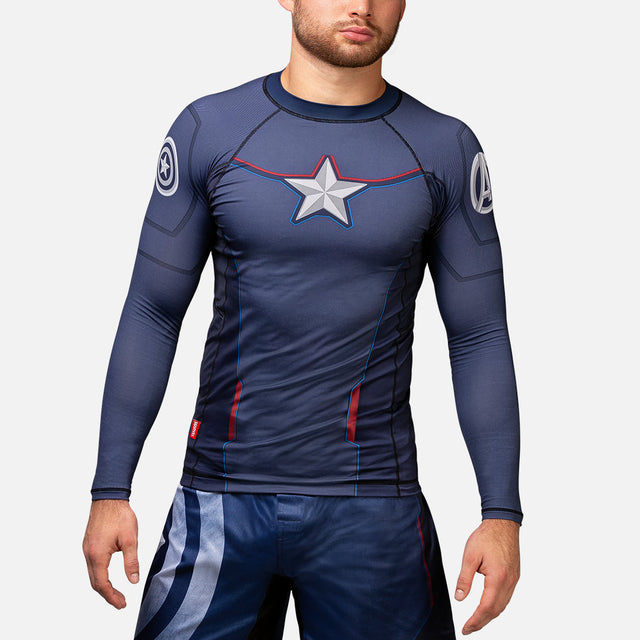 Rashguard Marvel Capitan America Maniche Lunghe – Blu
